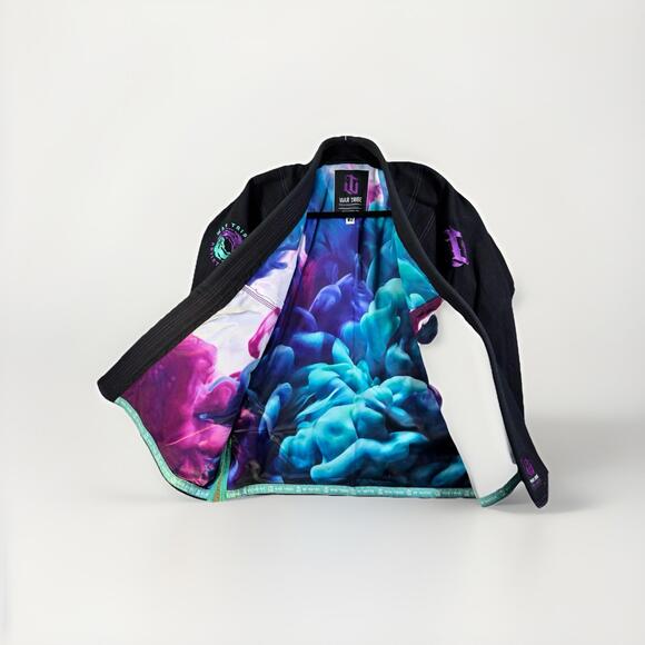 War Tribe jiujitsu w2 WOMEN’s Artistic Liquid Black Gi Top only - Picture 2 of 9